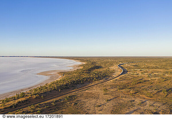Australia  South Australia  Aerial view of salt lake in Lake Hart Area