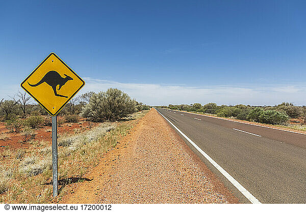 Australia  South Australia  Kangaroo warning sign by Stuart Highway