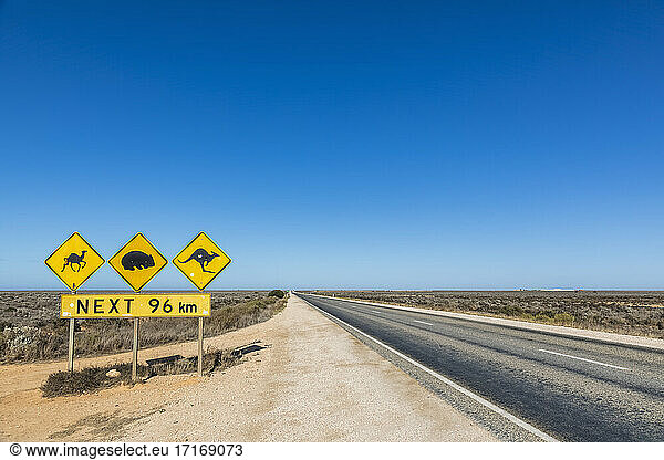 Australia  South Australia  Nullarbor Plain  Warning sign by Eyre Highway
