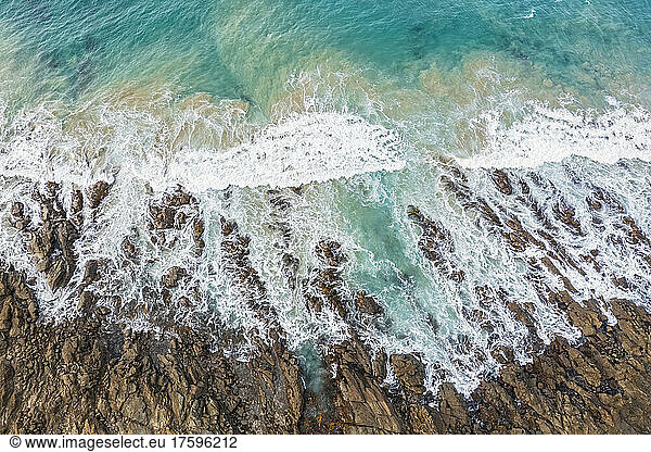 Australia  Victoria  Aerial view of rugged coastline along Great Ocean Road