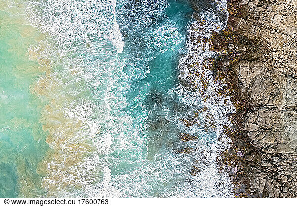 Australia  Victoria  Aerial view of rugged coastline along Great Ocean Road