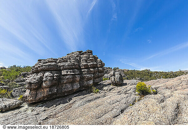 Australia  Victoria  Halls Gap  Rock formation along way to Pinnacle Lookout in Grampians National Park