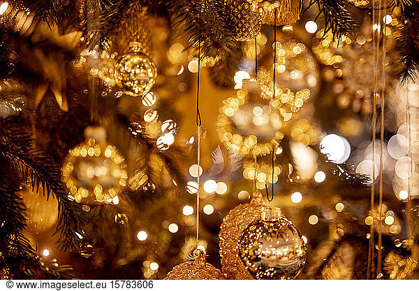 Austria  Close-up of Christmas tree ornaments