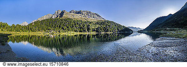 Austria  East Tyrol  Panorama of lake and mountains of Defereggen Valley