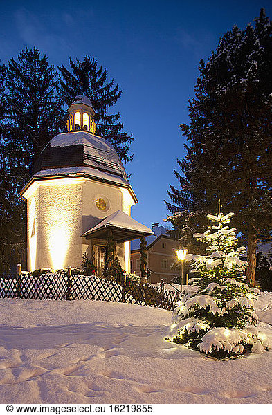 Austria  Flachgau  Oberndorf  View of Silent Night Chapel