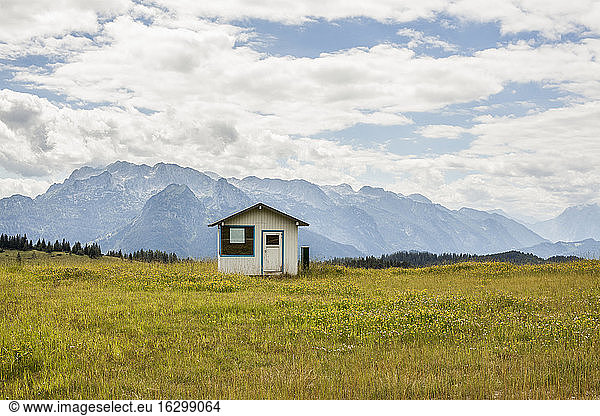 Austria  Gosau  hut and mountains