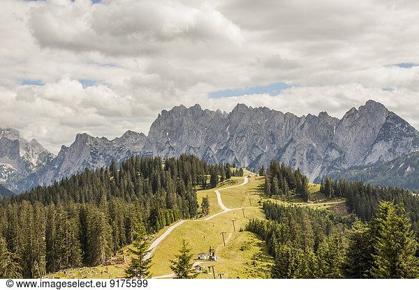 Austria  Gosau  View to Dachstein Mountains