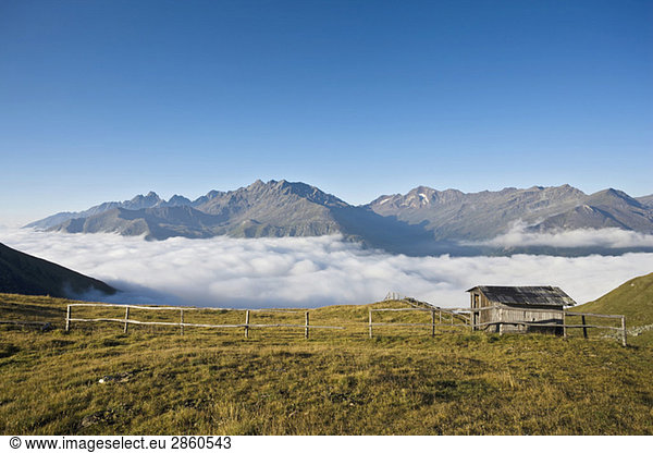 Austria  Großglockner  Mountain scenery  cabin and clouds