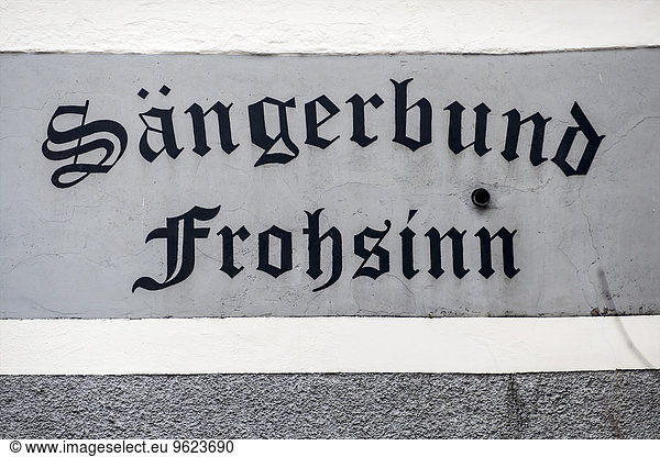 Austria  Linz  sign of choral society 'Frohsinn'