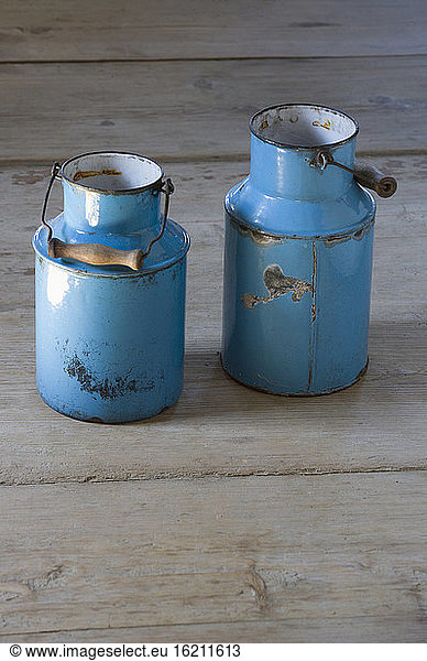 Austria  Mondsee (city)  Old milk cans