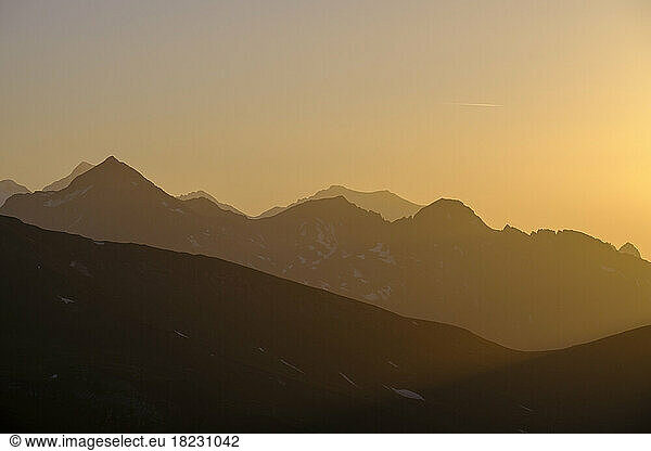 Austria  Salzburg  Bad Gastein  Stubnerkogel mountain at dusk