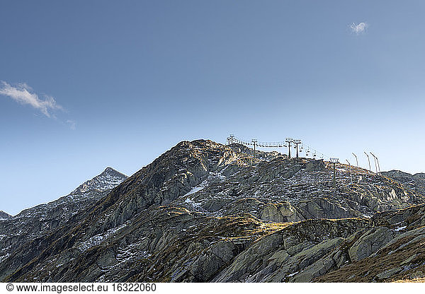 Austria  Salzburg State  Pinzgau  chair lift at Weisssee Gletscherwelt ski area