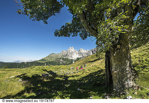 Austria  Salzburger Land  Female hikers in Dachstein Mountains
