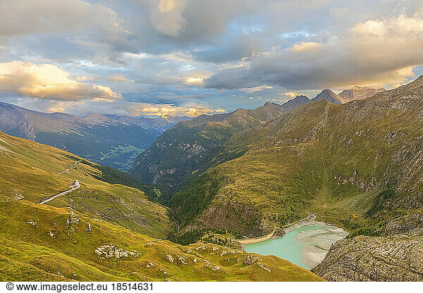 Austria  Salzburger Land  Scenic landscape of Hohe Tauern National Park at dusk