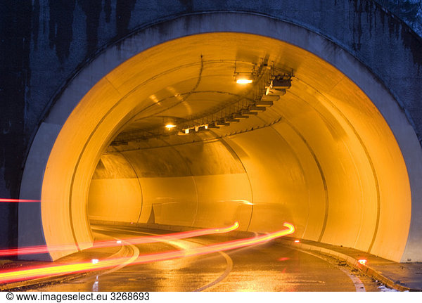 Austria  Salzkammergut  Mondsee  Illuminated tunnel