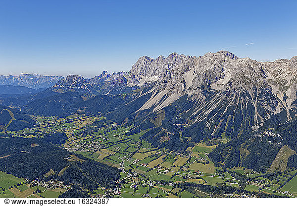Austria  Styria  Liezen  aerial view with Dachstein