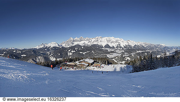 Austria  Styria  Liezen District  Schladming  Gleiming  Reiteralm  ski area  Hochalm  View to Dachstein massif