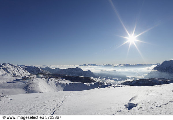 Austria  Styria  View of skiing region Tauplitzalm
