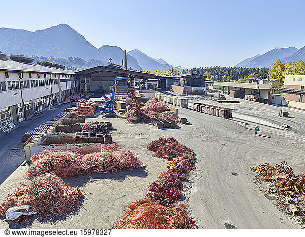 Austria  Tyrol  Brixlegg  Electronic copper wires being recycled in junkyard
