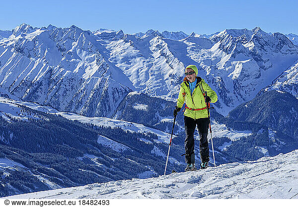 Austria  Tyrol  Female skier in Kitzbuhel Alps