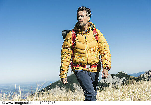 Austria  Tyrol  man hiking in the mountains