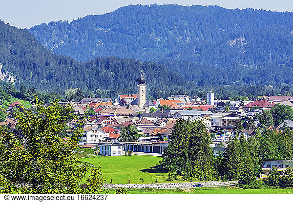 Austria  Tyrol  Reutte  Alpine town in summer