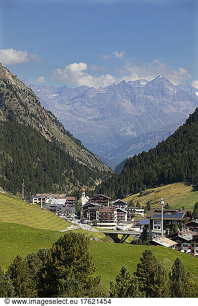 Austria  Tyrol  Solden  Venter Tal in sunlight