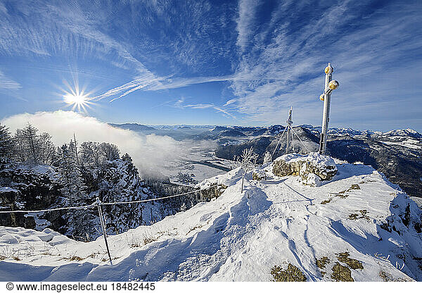 Austria  Tyrol  Summit cross on Kranzhorn mountain