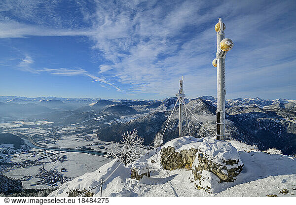 Austria  Tyrol  Summit cross on Kranzhorn mountain