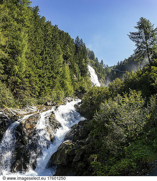 Austria  Tyrol  Umhausen  View of Stuiben Falls in summer