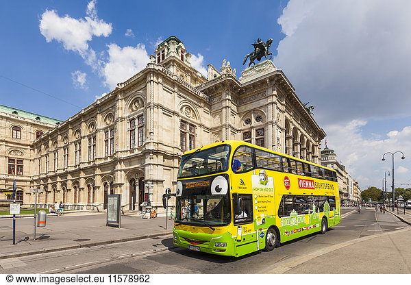 Austria  Vienna  sightseeing bus at state opera