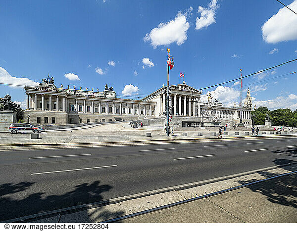 Austria  Vienna  Street in front of Austrian Parliament Building
