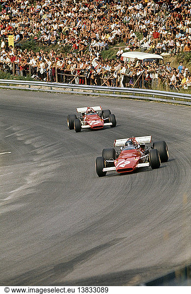 Austrian GP  16th August 1970. Jacky Ickx and Clay Regazzoni  Ferrari 312Bs. Finished 1st and 2nd.