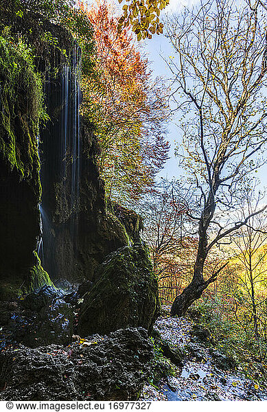 Autumn Waterfall - Varovitets falls near Etropole Monastery