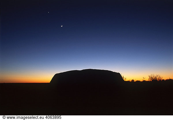 Ayers Rock at night  Uluru National Park  Northern Territory  Australia