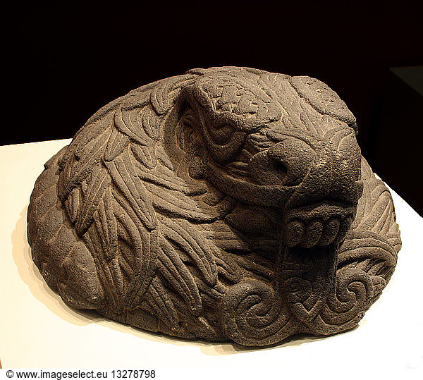 Aztec Stone Sculpture Of The God Quetzalcoatl. Mesoamerican Deity Whose ...