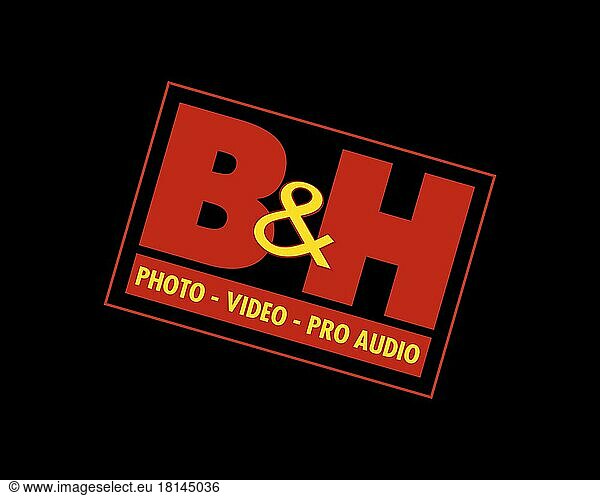 B&H Photo  gedrehtes Logo  Schwarzer Hintergrund B