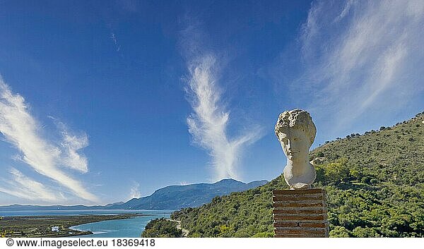 Büste des Apollo  Venezianische Burg  antike Stadt Butrint  Nationalpark Butrint  Saranda  Albanien  Europa