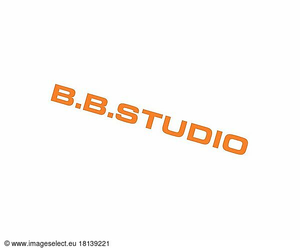 B. Studio  gedrehtes Logo  Weißer Hintergrund B