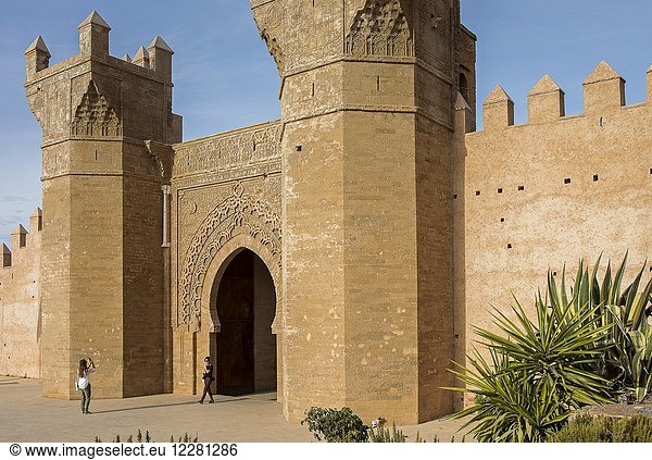 Bab Zaer  the Main Gate of Chellah  Rabat  Morocco .