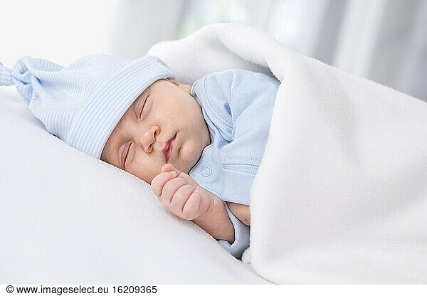 Baby girl (2 months) sleeping  portrait