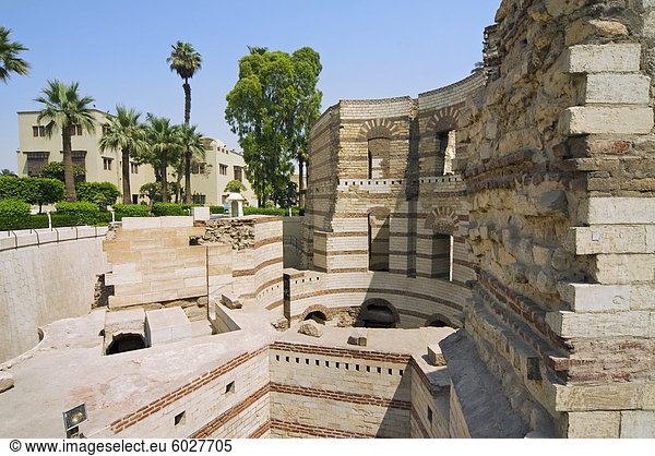 Babylon Mauern  Koptische Kairo  Kairo  Ägypten  Nordafrika  Afrika