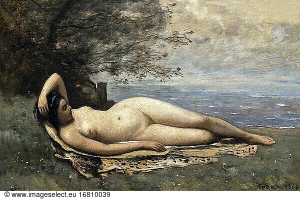 Bacchante by the Sea  Camille Corot  1865  Metropolitan Museum of Art  Manhattan  New York City  USA  North America.