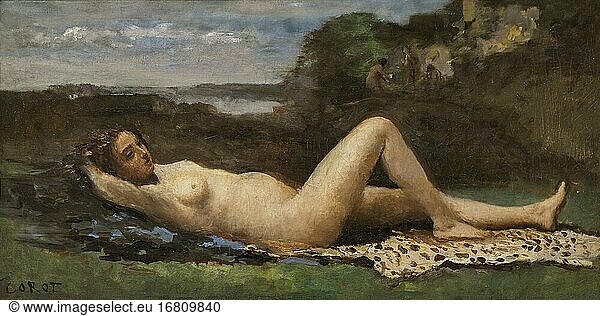 Bacchante in a Landscape  Camille Corot  1865-1870  Metropolitan Museum of Art  Manhattan  New York City  USA  North America.