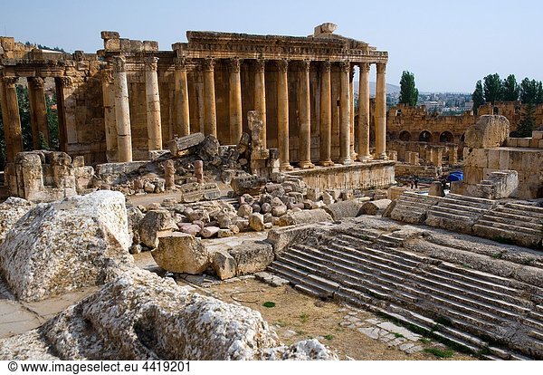 Bacchus temple archaelogical site of Baalbek UNESCO World Heritage Site Bekaa valley Lebanon