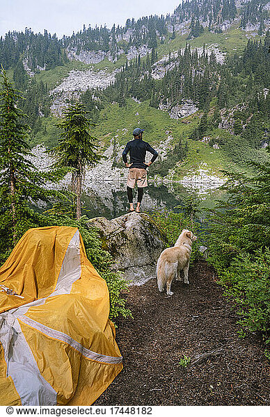 Backpacking with a dog in the alpine lakes wilderness