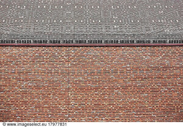 Backstein-Fassade  Landesarchiv Nordrhein-Westfalen  Innenhafen  Duisburg  Ruhrgebiet  Nordrhein-Westfalen  Deutschland  Europa