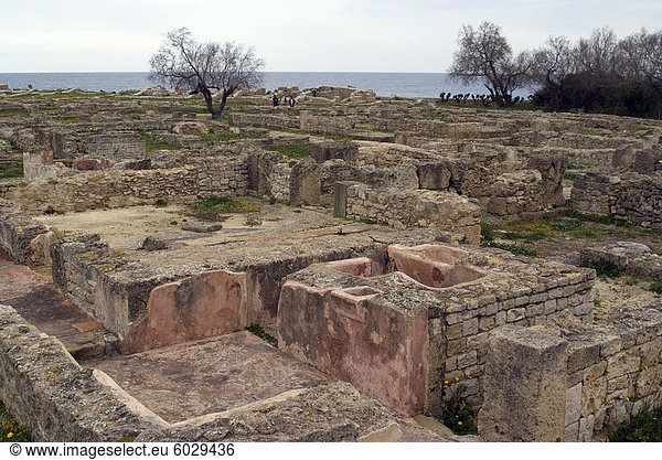 Bad finden Sie unter Kerkouane  die nur reine punische Website jemals  UNESCO Weltkulturerbe  Tunesien  Nordafrika  Afrika gefunden