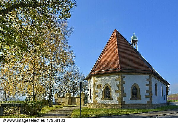 Baden-Württemberg  Güglingen  cemetery chapel in autumn