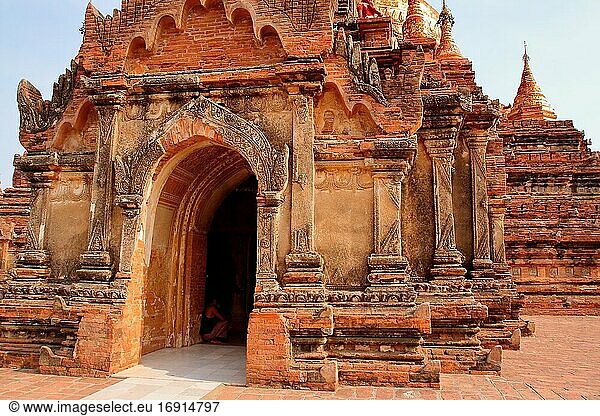 Bagan  Tempel  allgemeine Luftaufnahme einer Pagode in Bagan  Myanmar  Birma